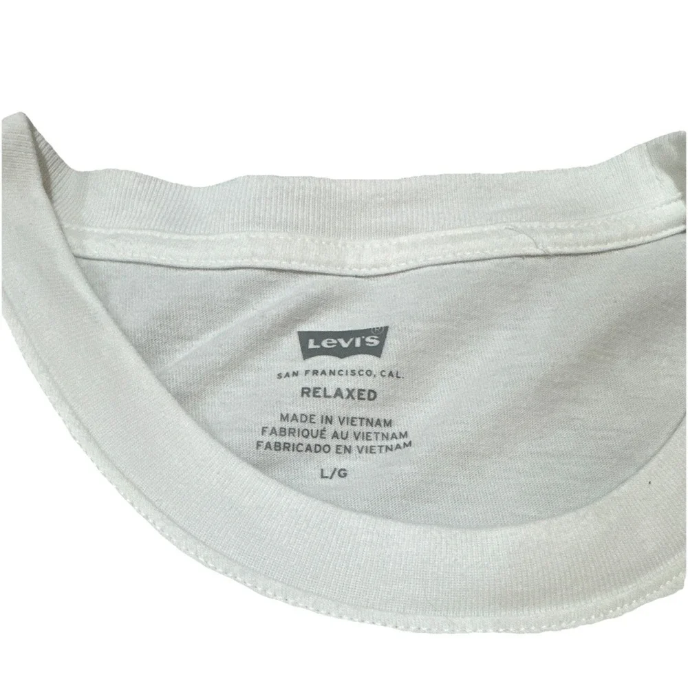 Levi's Men's White L Relaxed Fit Graphic Logo Crew Neck Short Sleeve Tee